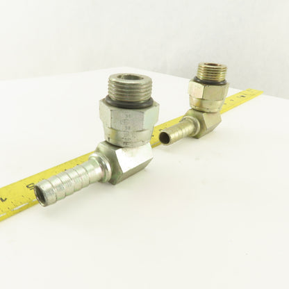 Gates 1-1/16-12 (-12) O-Ring Boss Swivel Male x 1/2 Hose Barb 90° Elbow Lot Of 2