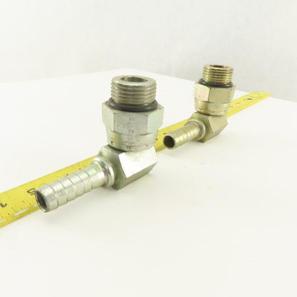 Gates 1-1/16-12 (-12) O-Ring Boss Swivel Male x 1/2 Hose Barb 90° Elbow Lot Of 2