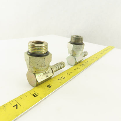 Gates 1-1/16-12 (-12) O-Ring Boss Swivel Male x 1/2 Hose Barb 90° Elbow Lot Of 2