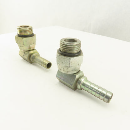 Gates 1-1/16-12 (-12) O-Ring Boss Swivel Male x 1/2 Hose Barb 90° Elbow Lot Of 2
