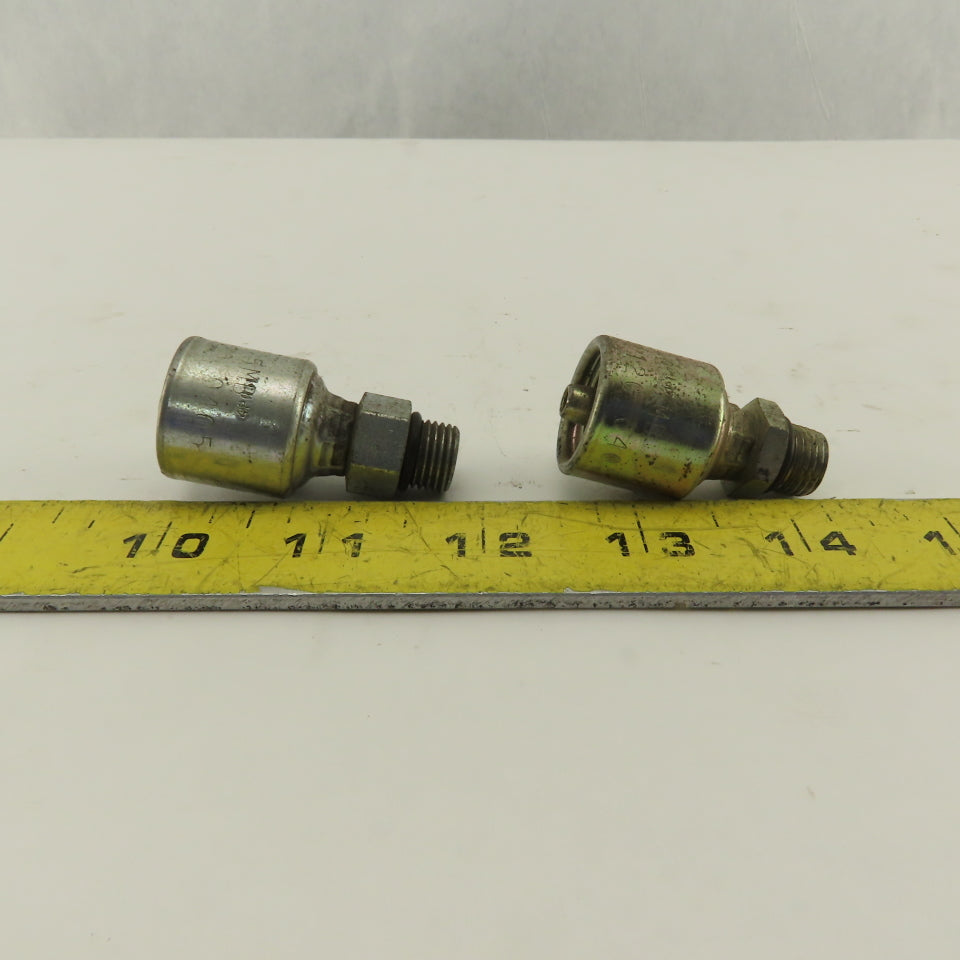Gates G251200405 1/2-20 O-Ring Boss x 1/4" Hose Barb Mega Crimp Lot Of 2