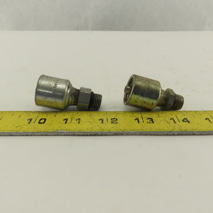 Gates G251200405 1/2-20 O-Ring Boss x 1/4" Hose Barb Mega Crimp Lot Of 2