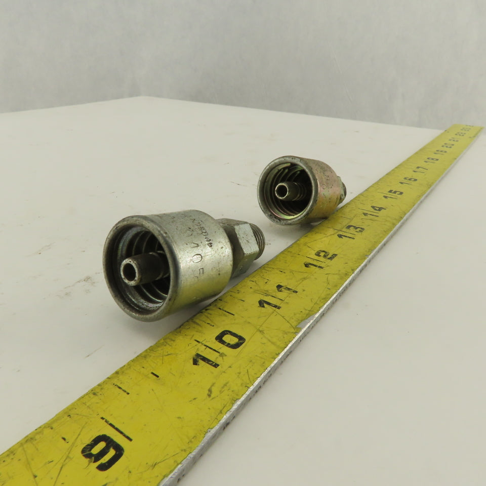 Gates G251200405 1/2-20 O-Ring Boss x 1/4" Hose Barb Mega Crimp Lot Of 2