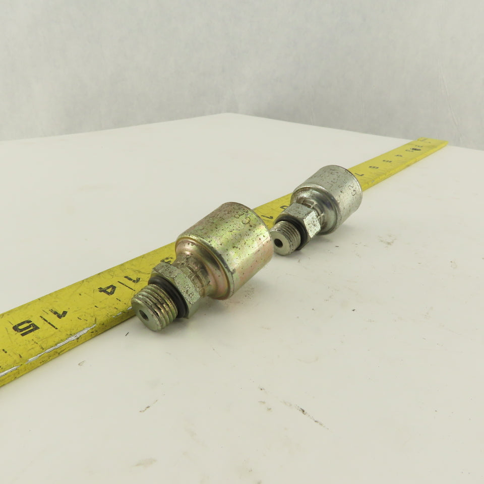 Gates G251200405 1/2-20 O-Ring Boss x 1/4" Hose Barb Mega Crimp Lot Of 2