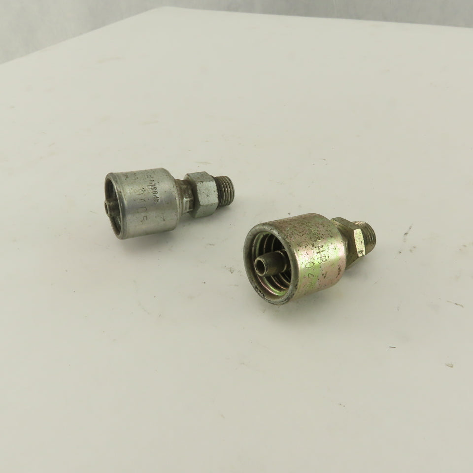Gates G251200405 1/2-20 O-Ring Boss x 1/4" Hose Barb Mega Crimp Lot Of 2