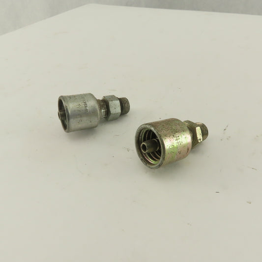 Gates G251200405 1/2-20 O-Ring Boss x 1/4" Hose Barb Mega Crimp Lot Of 2