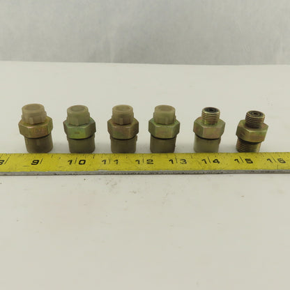 3/4-16 (-8) O-Ring Boss x 1/4 (-4) O-Ring Face Hydraulic Adapter Lot Of 6