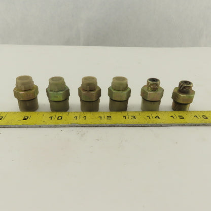 3/4-16 (-8) O-Ring Boss x 1/4 (-4) O-Ring Face Hydraulic Adapter Lot Of 6