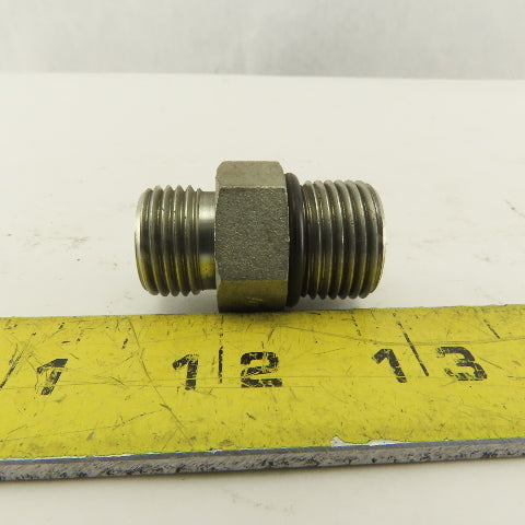 1/2 (-8) O-Ring Face x 3/4-16 (-8) O-Ring Boss Hydraulic Fitting Lot Of 6