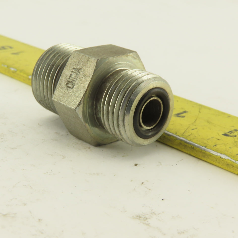 1/2 (-8) O-Ring Face x 3/4-16 (-8) O-Ring Boss Hydraulic Fitting Lot Of 6