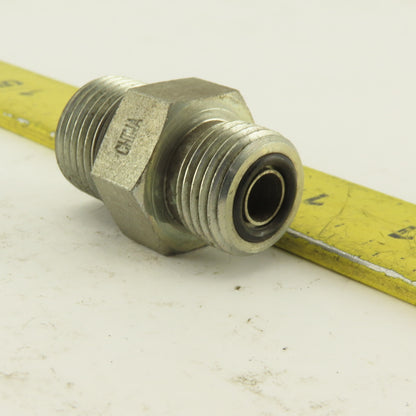 1/2 (-8) O-Ring Face x 3/4-16 (-8) O-Ring Boss Hydraulic Fitting Lot Of 6