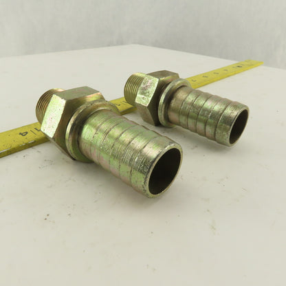 Gates 3/4-14 Inverted Flare Seat Male x 1 Hose Barb Straight Fitting Lot Of 2