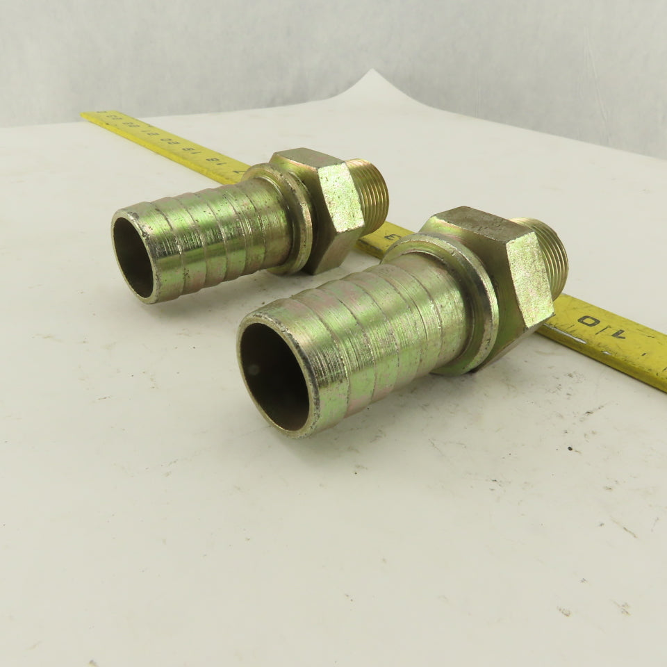 Gates 3/4-14 Inverted Flare Seat Male x 1 Hose Barb Straight Fitting Lot Of 2
