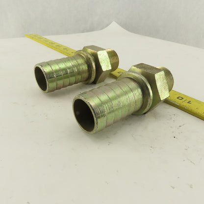 Gates 3/4-14 Inverted Flare Seat Male x 1 Hose Barb Straight Fitting Lot Of 2