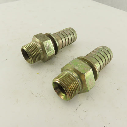 Gates 3/4-14 Inverted Flare Seat Male x 1 Hose Barb Straight Fitting Lot Of 2