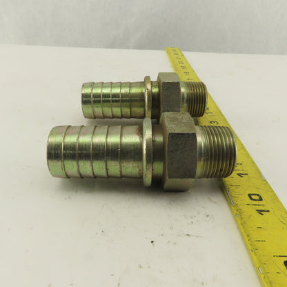 Gates 3/4-14 Inverted Flare Seat Male x 1 Hose Barb Straight Fitting Lot Of 2