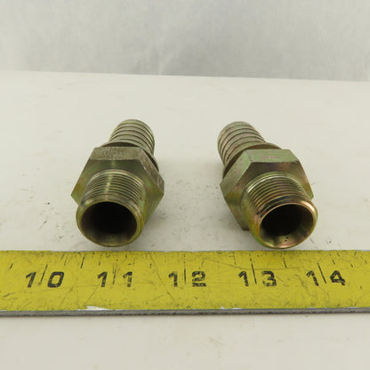 Gates 3/4-14 Inverted Flare Seat Male x 1 Hose Barb Straight Fitting Lot Of 2