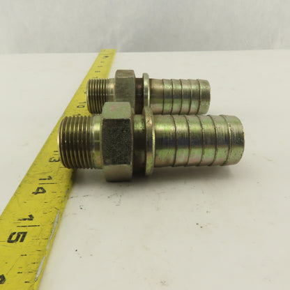 Gates 3/4-14 Inverted Flare Seat Male x 1 Hose Barb Straight Fitting Lot Of 2