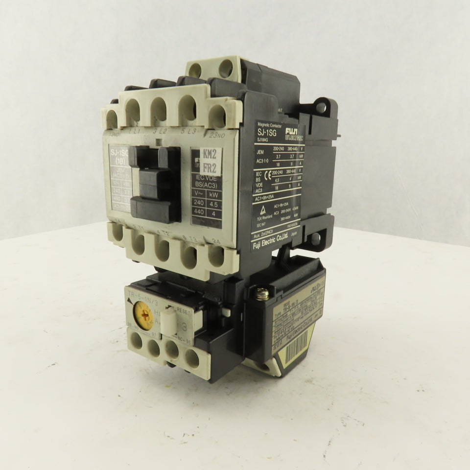 Fuji SJ-1SG 600V 4.5kW Magnetic Contactor 7-11A Trip TR-5-1N/3 Overload
