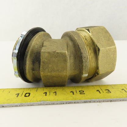 2" Brass EMT Liquid Tight Conduit x 2" Box Connector 45° Elbow