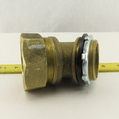 2" Brass EMT Liquid Tight Conduit x 2" Box Connector 45° Elbow