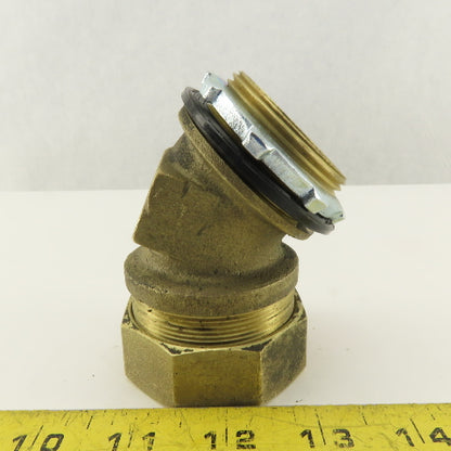 2" Brass EMT Liquid Tight Conduit x 2" Box Connector 45° Elbow