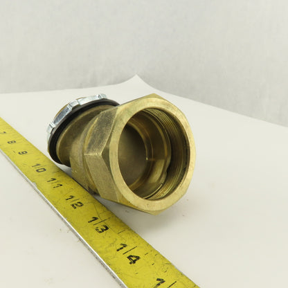 2" Brass EMT Liquid Tight Conduit x 2" Box Connector 45° Elbow