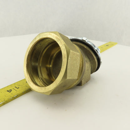 2" Brass EMT Liquid Tight Conduit x 2" Box Connector 45° Elbow