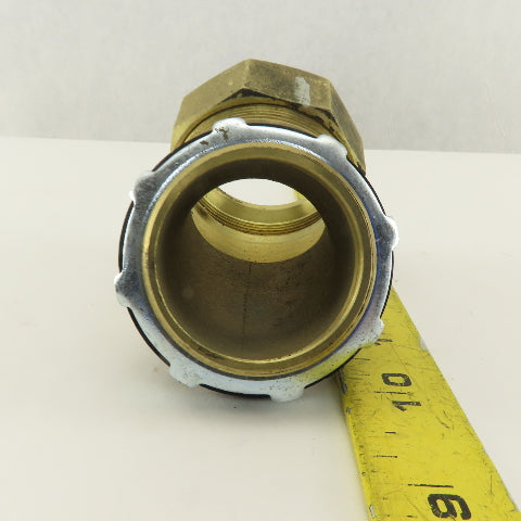 2" Brass EMT Liquid Tight Conduit x 2" Box Connector 45° Elbow