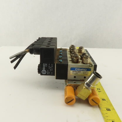 Shako BM520 2 Way Pneumatic Single Solenoid Valve Bank Manifold 110V Coil