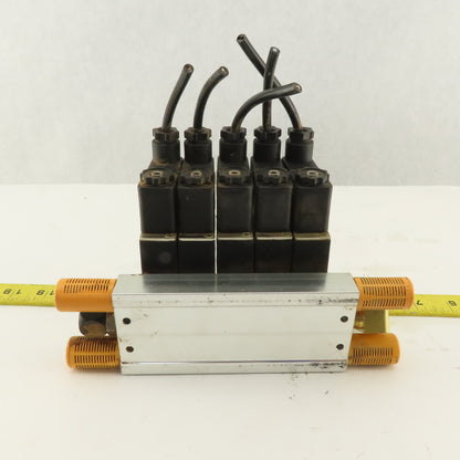 Shako BM520 2 Way Pneumatic Single Solenoid Valve Bank Manifold 110V Coil
