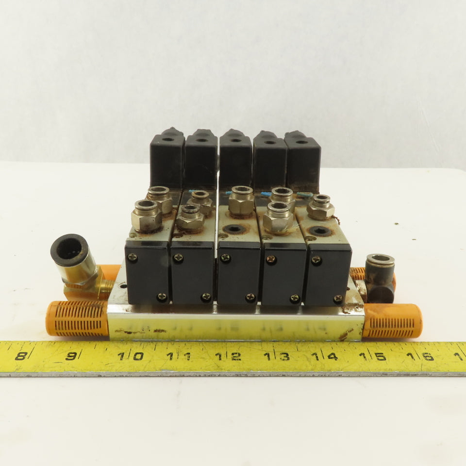Shako BM520 2 Way Pneumatic Single Solenoid Valve Bank Manifold 110V Coil