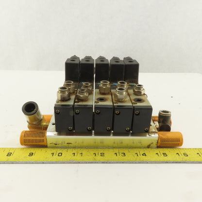 Shako BM520 2 Way Pneumatic Single Solenoid Valve Bank Manifold 110V Coil
