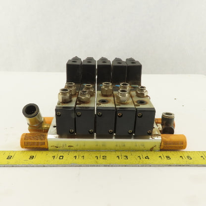 Shako BM520 2 Way Pneumatic Single Solenoid Valve Bank Manifold 110V Coil