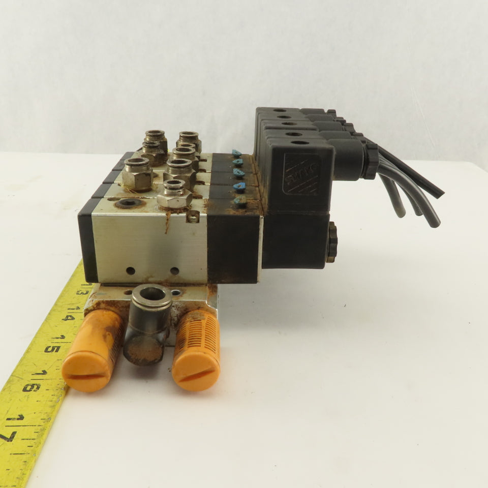 Shako BM520 2 Way Pneumatic Single Solenoid Valve Bank Manifold 110V Coil