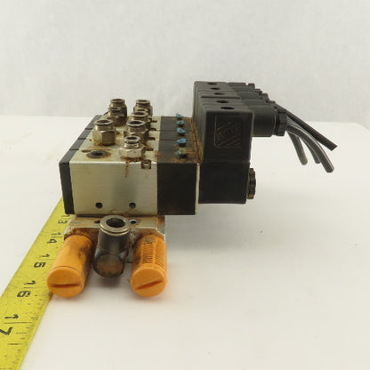 Shako BM520 2 Way Pneumatic Single Solenoid Valve Bank Manifold 110V Coil