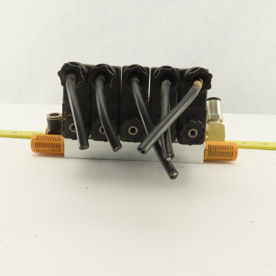 Shako BM520 2 Way Pneumatic Single Solenoid Valve Bank Manifold 110V Coil