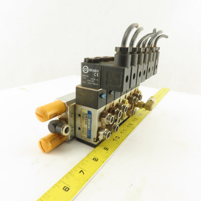 Shako BM520 2 Way Pneumatic Single Solenoid Valve Bank Manifold 110V Coil