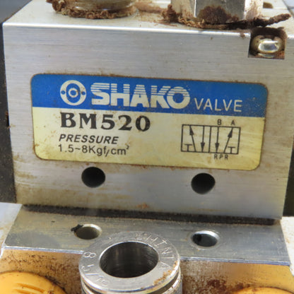 Shako BM520 2 Way Pneumatic Single Solenoid Valve Bank Manifold 110V Coil