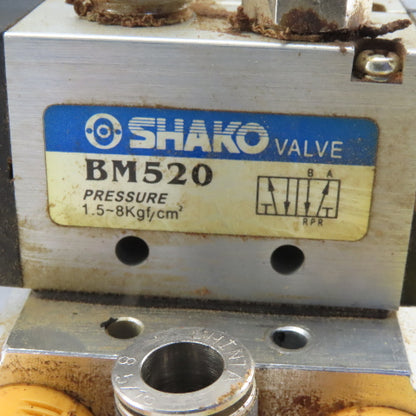 Shako BM520 2 Way Pneumatic Single Solenoid Valve Bank Manifold 110V Coil