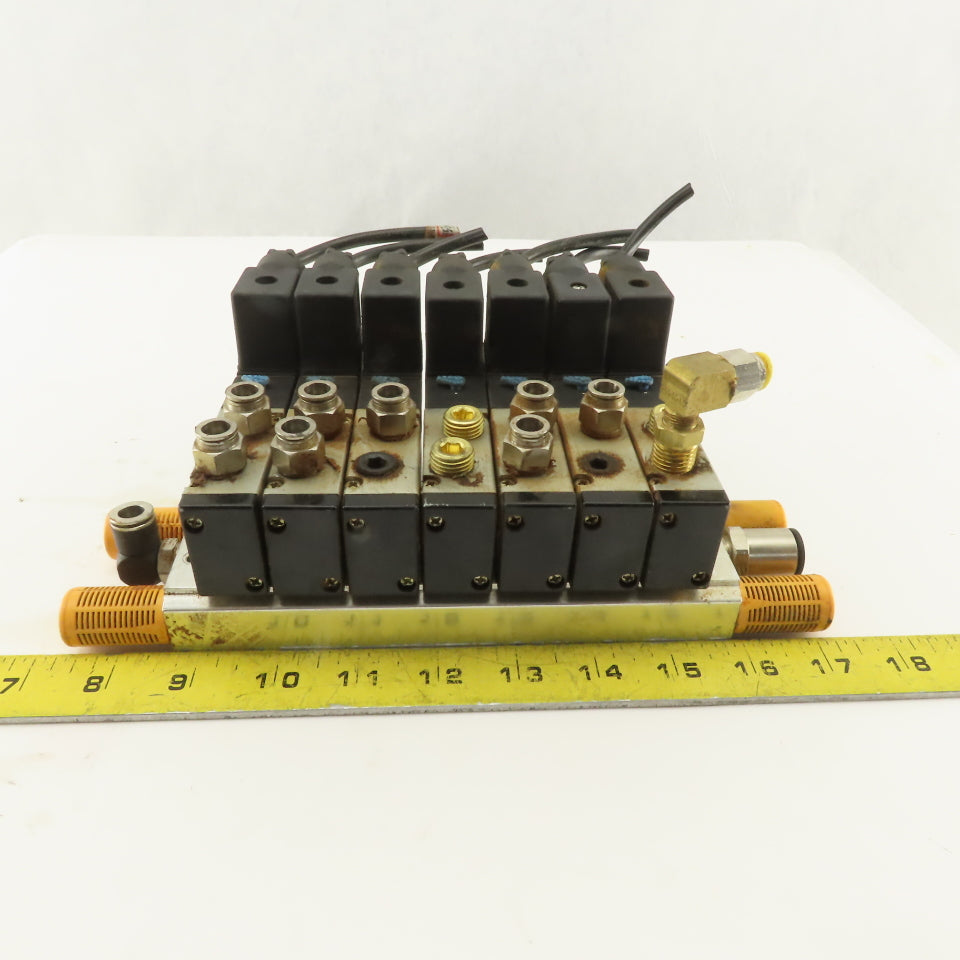 Shako BM520 2 Way Pneumatic Single Solenoid Valve Bank Manifold 110V Coil