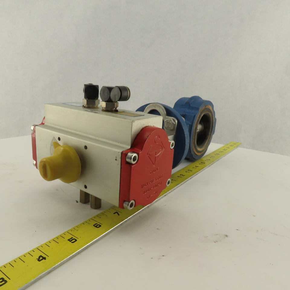 Stone 2" Wafer Butterfly Valve Pneumatic Actuator 120PSI Needs Seals