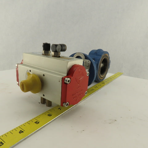 Stone 2" Wafer Butterfly Valve Pneumatic Actuator 120PSI Needs Seals