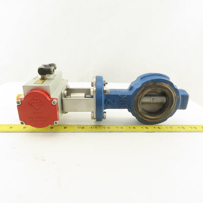 Stone 2" Wafer Butterfly Valve Pneumatic Actuator 120PSI Needs Seals