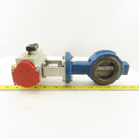 Stone 2" Wafer Butterfly Valve Pneumatic Actuator 120PSI Needs Seals