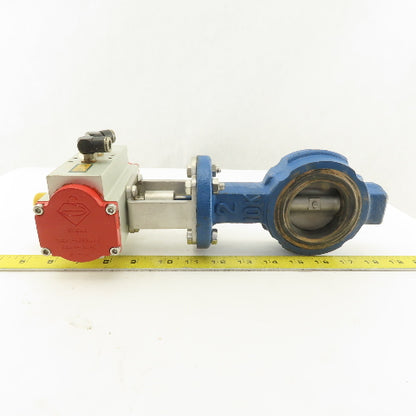 Stone 2" Wafer Butterfly Valve Pneumatic Actuator 120PSI Needs Seals
