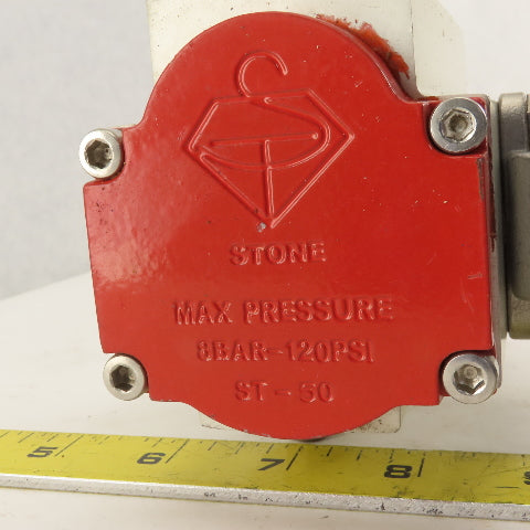 Stone 2" Wafer Butterfly Valve Pneumatic Actuator 120PSI Needs Seals