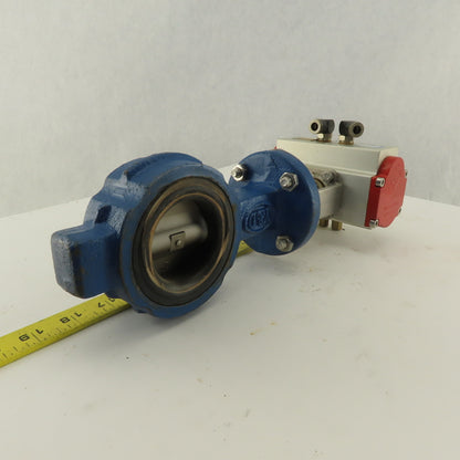 Stone 2" Wafer Butterfly Valve Pneumatic Actuator 120PSI Needs Seals