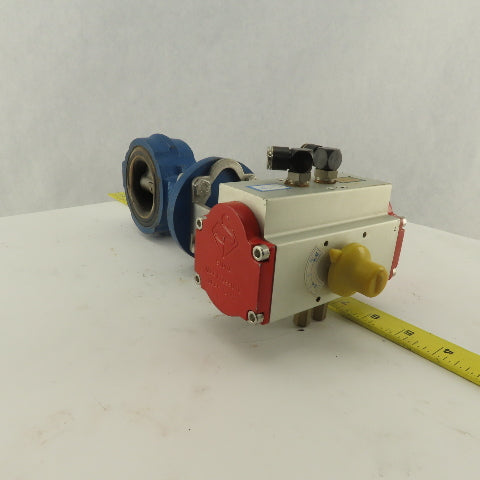 Stone 2" Wafer Butterfly Valve Pneumatic Actuator 120PSI Needs Seals
