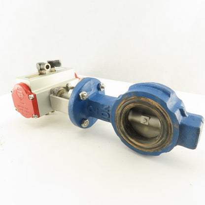 Stone 2" Wafer Butterfly Valve Pneumatic Actuator 120PSI Needs Seals